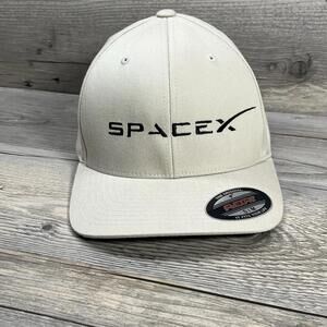 SpaceX Elon Musk Space X Cyber Cap Hat Flexfit Adult S/M Khaki Brown Aerospace